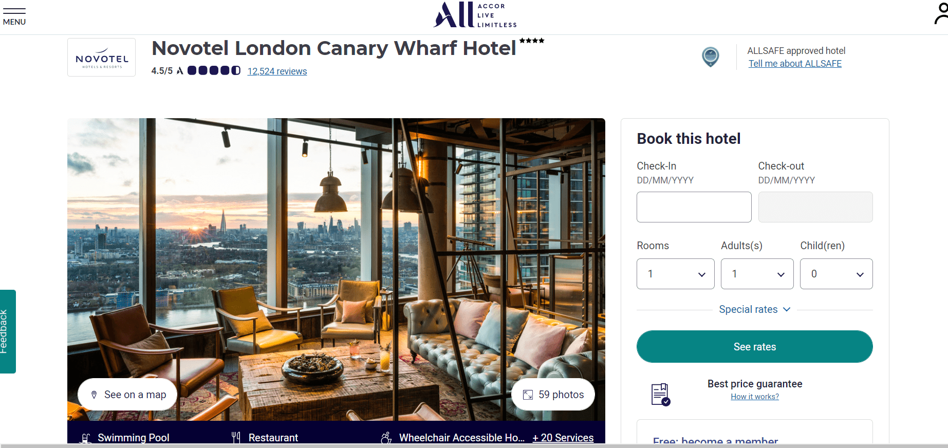 Novotel London Canary Wharf Hotel Novotel London Canary Wharf Hotel