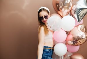 Rose Gold Balloon Set for a Birthday